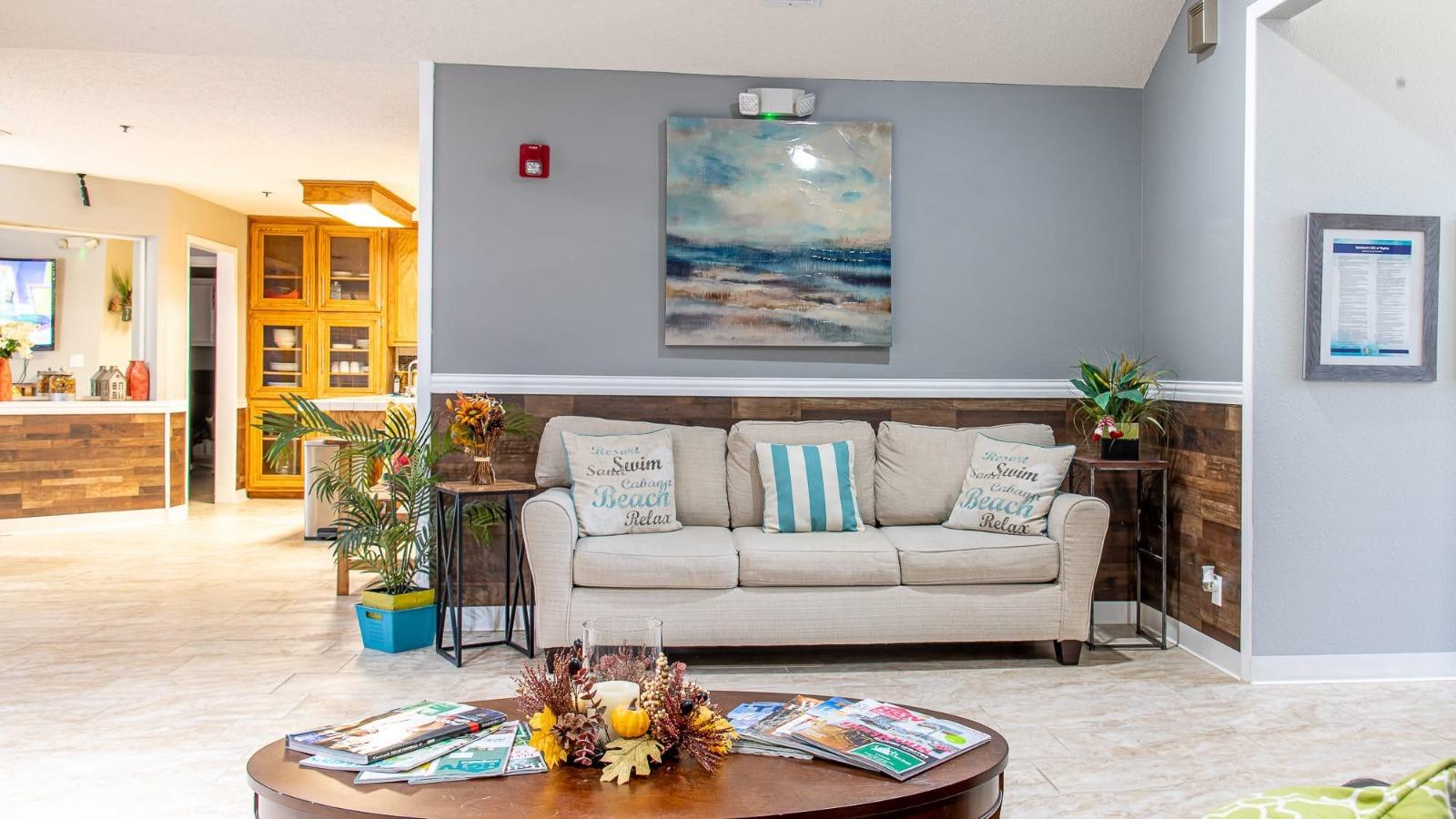 Cozy lounge area with reading nook