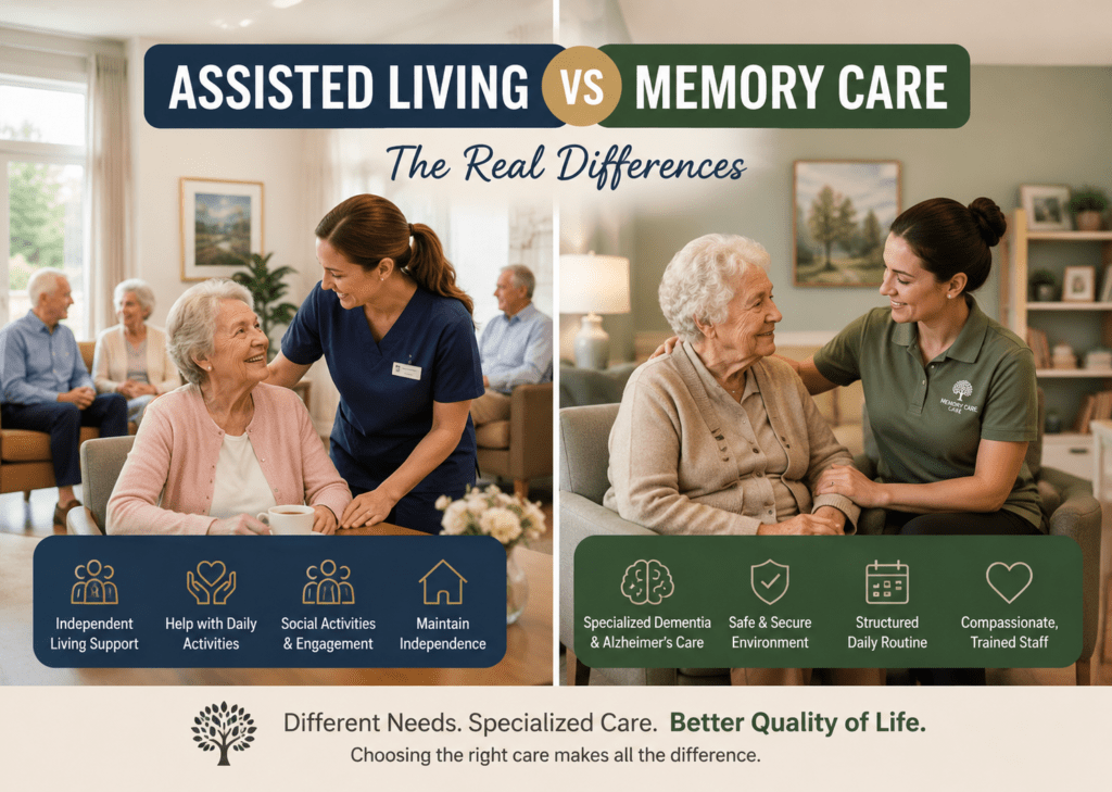 Assisted living vs memory care showing the real differences in senior care