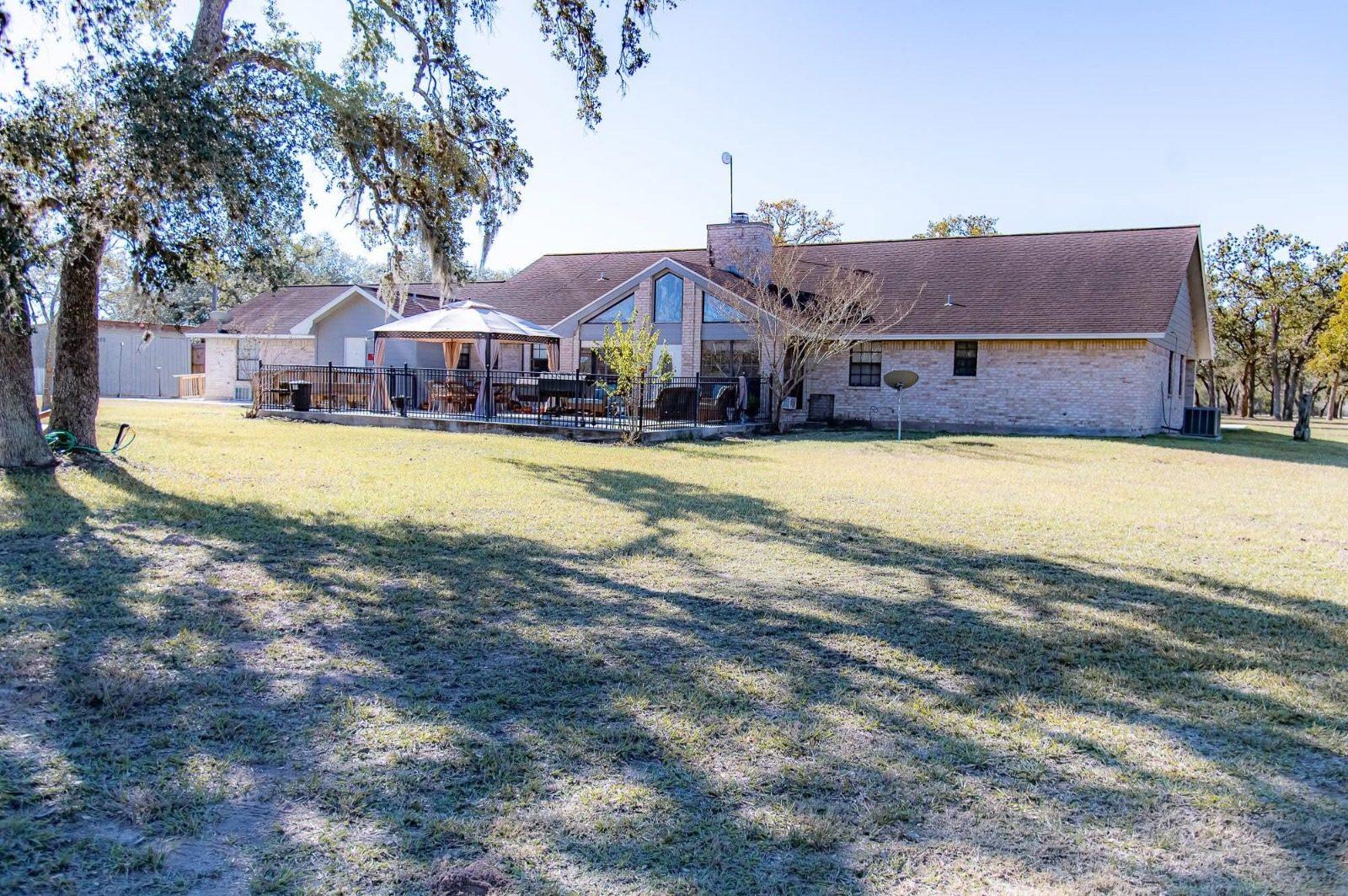 Wide view of the property's ten acres and patio