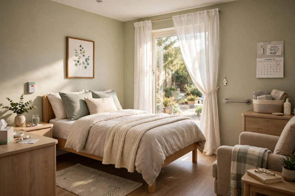 Comfortable respite care guest room at Silver Serenity Victoria TX