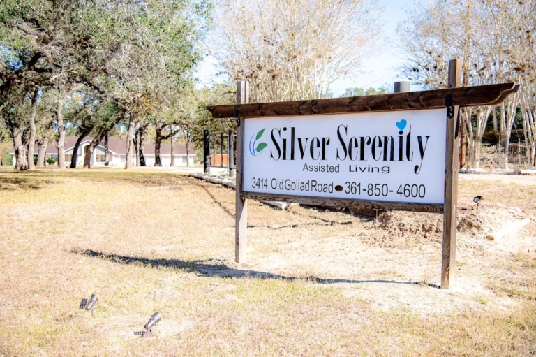 Silver Serenity Assisted Living sign at 3414 Old Goliad Road Victoria TX